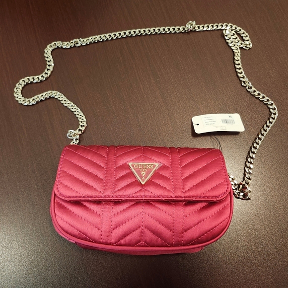 NWT Guess Pink/Gold Jewel Mini Flap Clutch Purse - Picture 2 of 12